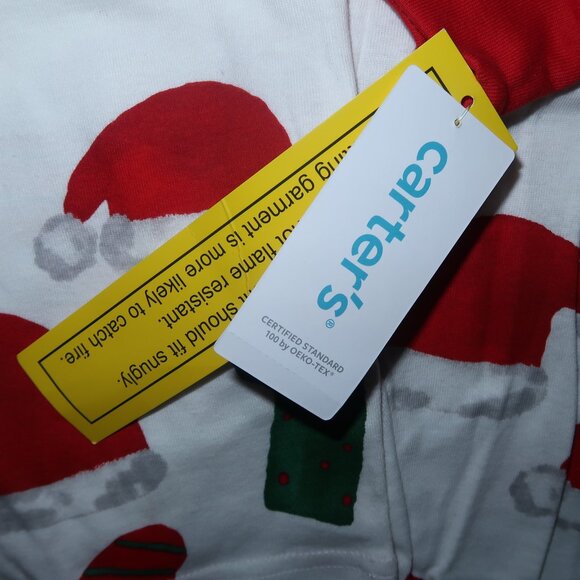 NWT Carter's Girls Boys Unisex Santa Hats Stockings Christmas Pajamas Set 6/6A - Picture 6 of 6